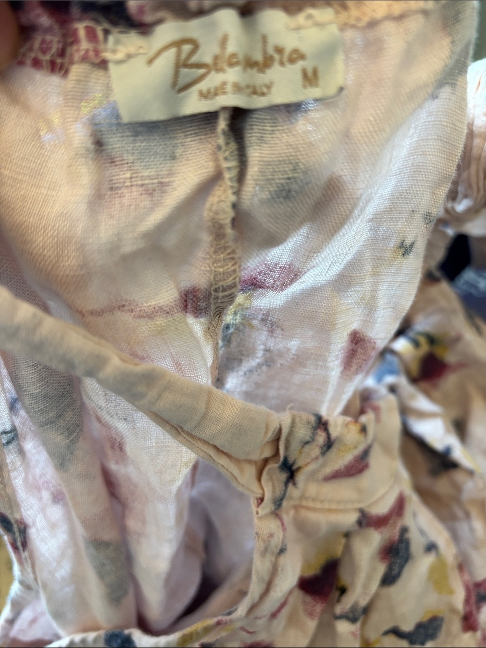 Made In Italy Bellambra 100% Linen Neck Toe Shift Floral Dress - Picture 8 of 10